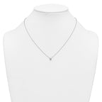 14k White Gold 1/2 carat Lab Grown Diamond VS+ F+ Cushion Complete 18 inch Four Prong Pendant Necklace