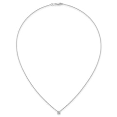 14k White Gold 1/2 carat Lab Grown Diamond VS+ F+ Cushion Complete 18 inch Four Prong Pendant Necklace