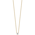 14k 1/2 carat Lab Grown Diamond VS/SI+ G+ Cushion Complete 18 inch Four Prong Pendant Necklace