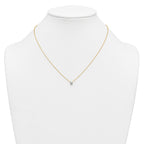 14k 1/2 carat Lab Grown Diamond VS/SI+ G+ Cushion Complete 18 inch Four Prong Pendant Necklace