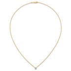 14k 1/2 carat Lab Grown Diamond VS/SI+ G+ Cushion Complete 18 inch Four Prong Pendant Necklace