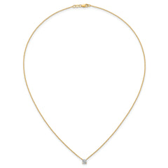 14k 1/2 carat Lab Grown Diamond VS/SI+ G+ Cushion Complete 18 inch Four Prong Pendant Necklace