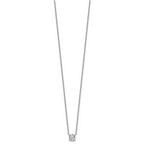 14k White Gold 3/4 carat Lab Grown Diamond VS+ F+ Cushion Complete 18 inch Four Prong Pendant Necklace