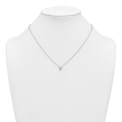 14k White Gold 3/4 carat Lab Grown Diamond VS+ F+ Cushion Complete 18 inch Four Prong Pendant Necklace