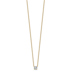 14k 3/4 carat Lab Grown Diamond VS+ F+ Cushion Complete 18 inch Four Prong Pendant Necklace