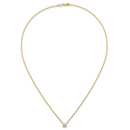 14k 3/4 carat Lab Grown Diamond VS+ F+ Cushion Complete 18 inch Four Prong Pendant Necklace