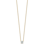 14k 1 carat Certified Lab Grown Diamond VS+ F+ Cushion Complete 18 inch Four Prong Pendant Necklace