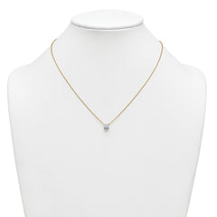 14k 1 carat Certified Lab Grown Diamond VS+ F+ Cushion Complete 18 inch Four Prong Pendant Necklace