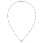 14k 1 carat Lab Grown Diamond VS+ F+ Cushion Complete 18 inch Four Prong Pendant Necklace