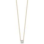 14k 1 1/2 carat Certified Lab Grown Diamond VS+ F+ Cushion Complete 18 inch Four Prong Pendant Necklace