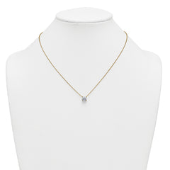 14k 1 1/2 carat Certified Lab Grown Diamond VS+ F+ Cushion Complete 18 inch Four Prong Pendant Necklace