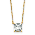 14k 1 1/2 carat Certified Lab Grown Diamond VS+ F+ Cushion Complete 18 inch Four Prong Pendant Necklace