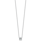 14k White Gold 2 carat Lab Grown Diamond VS+ F+ Cushion Complete 18 inch Four Prong Pendant Necklace