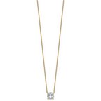 14k 2 carat Lab Grown Diamond VS+ F+ Cushion Complete 18 inch Four Prong Pendant Necklace