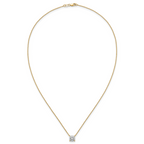 14k 2 carat Certified Lab Grown Diamond VS+ F+ Cushion Complete 18 inch Four Prong Pendant Necklace