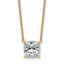 14k 2 carat Certified Lab Grown Diamond VS+ F+ Cushion Complete 18 inch Four Prong Pendant Necklace