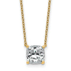 14k 2 carat Lab Grown Diamond VS+ F+ Cushion Complete 18 inch Four Prong Pendant Necklace