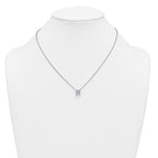 14k White Gold 2 1/2 carat Certified Lab Grown Diamond VS+ F+ Cushion Complete 18 inch Four Prong Pendant Necklace