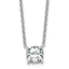 14k White Gold 2 1/2 carat Lab Grown Diamond VS+ F+ Cushion Complete 18 inch Four Prong Pendant Necklace