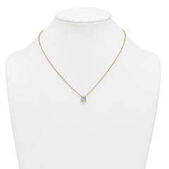 14k 2 1/2 carat Certified Lab Grown Diamond VS+ F+ Cushion Complete 18 inch Four Prong Pendant Necklace