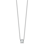 14k White Gold 3 carat Lab Grown Diamond VS+ F+ Cushion Complete 18 inch Four Prong Pendant Necklace