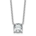 14k White Gold 3 carat Certified Lab Grown Diamond VS+ F+ Cushion Complete 18 inch Four Prong Pendant Necklace