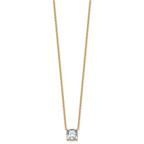 14k 3 carat Certified Lab Grown Diamond VS+ F+ Cushion Complete 18 inch Four Prong Pendant Necklace