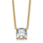 14k 3 carat Lab Grown Diamond VS+ F+ Cushion Complete 18 inch Four Prong Pendant Necklace