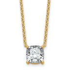 14k 3 carat Certified Lab Grown Diamond VS+ F+ Cushion Complete 18 inch Four Prong Pendant Necklace