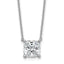 14k White Gold 3 1/2 carat Lab Grown Diamond VS+ F+ Cushion Complete 18 inch Four Prong Pendant Necklace