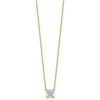 14k 3 1/2 carat Lab Grown Diamond VS+ F+ Cushion Complete 18 inch Four Prong Pendant Necklace