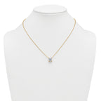 14k 3 1/2 carat Certified Lab Grown Diamond VS+ F+ Cushion Complete 18 inch Four Prong Pendant Necklace