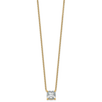 14k 4 carat Certified Lab Grown Diamond VS+ F+ Cushion Complete 18 inch Four Prong Pendant Necklace