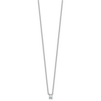14k White Gold 1/4 carat Lab Grown Diamond VS+ F+ Radiant Complete 18 inch Four Prong Pendant Necklace