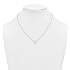 14k White Gold 1/4 carat Lab Grown Diamond VS+ F+ Radiant Complete 18 inch Four Prong Pendant Necklace