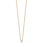 14k 1/4 carat Lab Grown Diamond VS+ F+ Radiant Complete 18 inch Four Prong Pendant Necklace