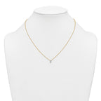 14k 1/4 carat Lab Grown Diamond VS+ F+ Radiant Complete 18 inch Four Prong Pendant Necklace