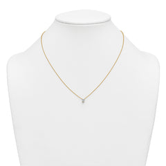 14k 1/4 carat Lab Grown Diamond VS+ F+ Radiant Complete 18 inch Four Prong Pendant Necklace