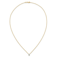 14k 1/4 carat Lab Grown Diamond VS+ F+ Radiant Complete 18 inch Four Prong Pendant Necklace