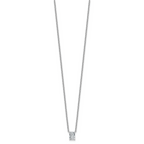 14k White Gold 1/2 carat Lab Grown Diamond VS+ F+ Radiant Complete 18 inch Four Prong Pendant Necklace