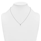 14k White Gold 1/2 carat Lab Grown Diamond VS+ F+ Radiant Complete 18 inch Four Prong Pendant Necklace