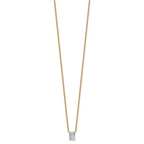14k 1/2 carat Lab Grown Diamond VS+ F+ Radiant Complete 18 inch Four Prong Pendant Necklace