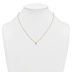 14k 1/2 carat Lab Grown Diamond VS+ F+ Radiant Complete 18 inch Four Prong Pendant Necklace