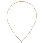 14k 1/2 carat Lab Grown Diamond VS+ F+ Radiant Complete 18 inch Four Prong Pendant Necklace