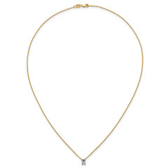 14k 1/2 carat Lab Grown Diamond VS+ F+ Radiant Complete 18 inch Four Prong Pendant Necklace