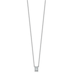 14k White Gold 3/4 carat Lab Grown Diamond VS+ F+ Radiant Complete 18 inch Four Prong Pendant Necklace