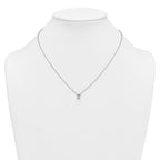 14k White Gold 3/4 carat Lab Grown Diamond VS+ F+ Radiant Complete 18 inch Four Prong Pendant Necklace
