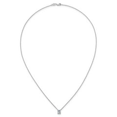 14k White Gold 3/4 carat Lab Grown Diamond VS+ F+ Radiant Complete 18 inch Four Prong Pendant Necklace