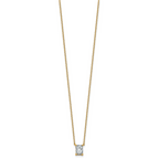 14k 3/4 carat Lab Grown Diamond VS+ F+ Radiant Complete 18 inch Four Prong Pendant Necklace