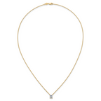 14k 3/4 carat Lab Grown Diamond VS+ F+ Radiant Complete 18 inch Four Prong Pendant Necklace